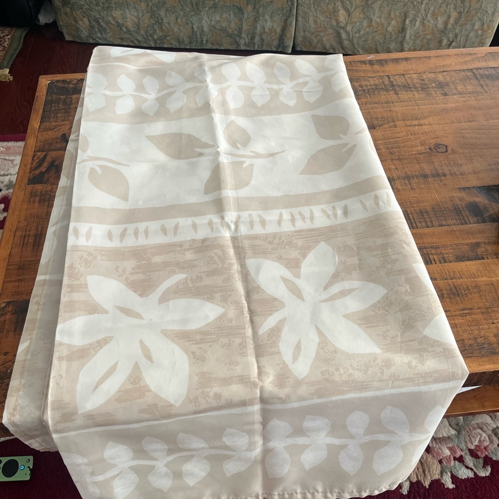 Vintage Springs Cream Polyester Sheer Fabric Shower Curtain